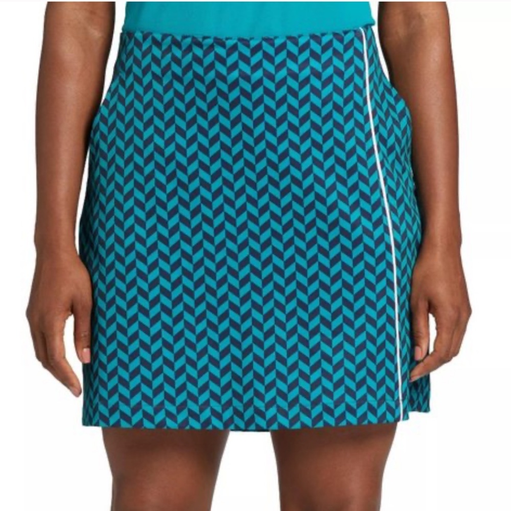 Lady Hagen Wrap Golf Skort Size 6 Turquoise Herringbone Athletic Tennis NWOT